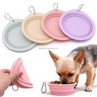 Bols pliables en silicone pour chien, bols de voyage portables pour animaux de compagnie pour la marche, la randonnée, le camping