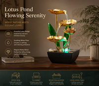 Ensemble cadeau de fontaine à eau décorative rétro de luxe et de modèle de lotus pour le bureau, la décoration de la maison, les cadeaux d'affaires