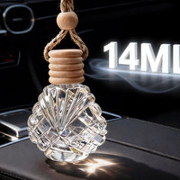 Flacon vide en verre à cinq lignes avec couvercle, 14 ml, pour parfum, huile essentielle d'aromathérapie, pendentif de voiture, diffuseur d'ambiance intérieur