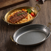 Assiettes ovales créatives rétro en acier inoxydable pour desserts, fruits de mer, poulet et pâtes – Idéales pour la restauration et les restaurants