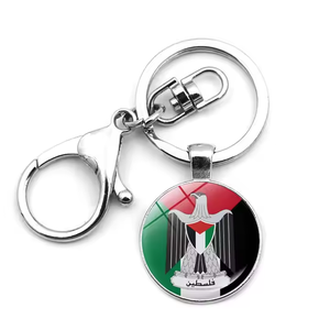 Promocional moda Aleación de Zinc plateado Palestina bandera colgante girar llavero Metal Palestina llavero personalizado Palestina - Product Image 4