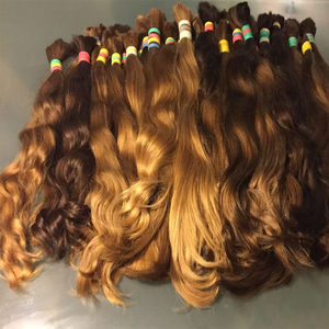 Marrón claro sin procesar europeo crudo eslavo ruso virgen Remy trenzas cabello humano rizado coletas paquetes cinta extensiones pelucas - Product Image 3