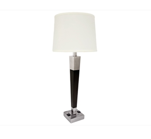 Lampe de bureau moderne Wyndham Wingate HL-61303-S68-010D, corps en fer avec abat-jour en forme de tambour, base d'ampoule E26 pour chambre King ou Queen - Product Image 6
