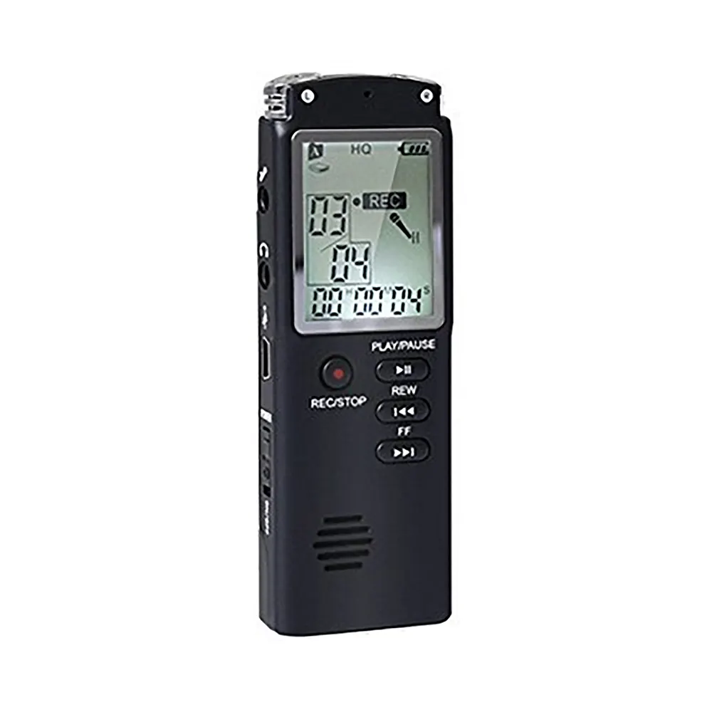 USB Rechargeable LCD Screen Digital Audio Sound Voice Recorder Recording Dictaphone MP3 Player with Built-in U Disk Black