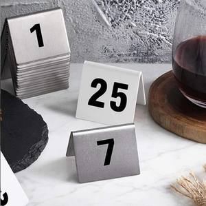 Tùy chỉnh laser cắt thép không gỉ mảng bám chính xác gia công chữ kỹ thuật số nhà hàng bảng số tấm cuộc gọi số tấm - Product Image 6