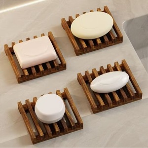 Bandeja de madera para jabón, rectangular, con drenaje, para lavabo de baño - Product Image 2