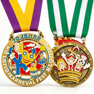 Medalla Personalizada de Aleación de Zinc Bañada en Oro con Diseño Circular de Arte Popular en Esmalte Duro, Souvenir para Celebración de Carnaval - Product Image 5