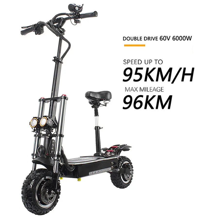 Skateboard Electric Scooter OEM White U7 Light 60 Volt Electric Scooter 6000 Watts Dual Motor E scooters Electric Motorcycles