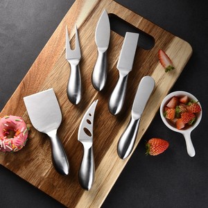 Fourchette à fromage trancheuse fromage épandeur couteau coupe outil Collection grand cadeau Premium 6 pièces en acier inoxydable noir couteaux à fromage - Product Image 4