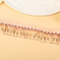 Bordure en dentelle à strass et perles, 100% polyester, voile crocheté, garniture sexy pour couture, filet à sequins, franges de perles de verre pour chaussures et sacs