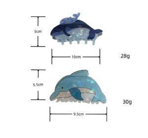 Pinzas para el Cabello con Diseño de Animales Lindos, Pinza con Diseño de Ballena Azul y Tiburón para Accesorios de Vacaciones en la Playa - Product Image 3
