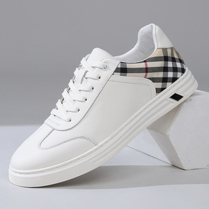 Chaussures de créateur de luxe pour hommes, en cuir véritable, tendance, color block, à lacets, baskets polyvalentes, chaussures de sport décontractées pour hommes - Product Image 2