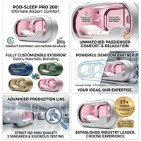 Capsule de repos insonorisée 35 dB pour aéroport, cabine de repos privée avec éclairage d'ambiance pour salon de terminal