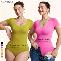 Waistdear Großhandel Täglicher Kurzarm Slim Fit Bodysuit Po-Lifter Former Bauchkontrolle Nahtloser Body Shapewear Bodysuit für Damen