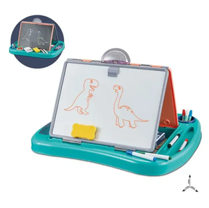 مجموعة فنية إبداعية مضحكة <span class=keywords><strong>2</strong></span> في 1 محمولة كرتونية مزدوجة الوجهين طاولة رسم للأطفال - Product Image 5