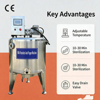 Cuve de pasteurisation de lait de haute qualité 1000L 500L 200 Litres – Cuve de pasteurisation de lait