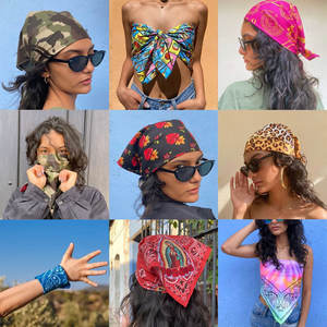 Vente en gros d'usine, foulards carrés en soie et coton personnalisés, bandanas avec logo personnalisé, design personnalisé - Product Image 6