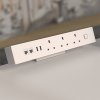 Multiprise JOYE 250V 12A avec protection contre les surtensions, prise EU, 3 prises, 2 ports USB-A, câble de 1,8 m