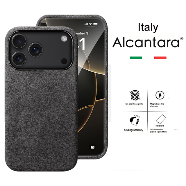 100% for Italian Alcantara Magnetic Case for iPhone 18 Pro Max Air Luxury Cover Leather Phone Cases for iPhone 17 Pro 17Air