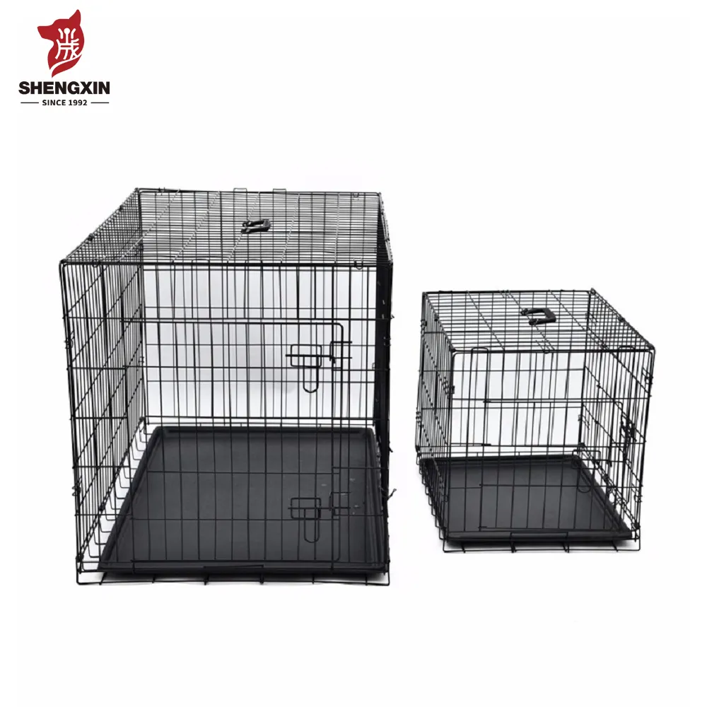 Wholesale Custom Double Doors 48 Inch Metal Large Pets Crates Dog Cages
