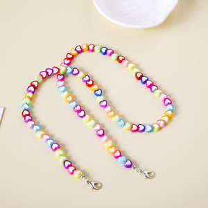 Acrylic Heart Shaped Mask Chain Seven Color Reusable For Children Glasses Care - Product Image 3