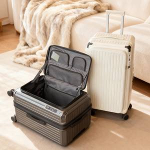 <span class=keywords><strong>Valise</strong></span> de voyage à fermeture éclair, grande capacité, respirante, imperméable, antibactérienne, à ouverture latérale, à cinq roues, neuve - Product Image 3