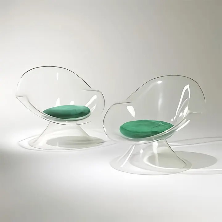Nouveau design chaise meubles amovible et pliant coussin doux clair acrylique restaurant chaises à manger