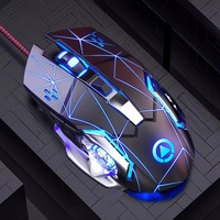 Laser mécanique DPI réglable 7 couleurs respirant lumière LED souris de jeu filaire pour Gamer G15 souris Usb à fil tressé sans faible