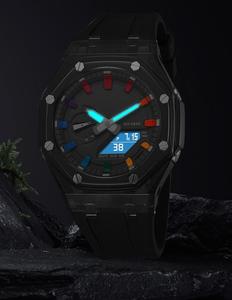 Montre de sport Ga2100 Gm2100 Ga110, série <span class=keywords><strong>g</strong></span>, style résistant aux chocs, bracelet noir et blanc, boîtier transparent, double affichage, montres pour hommes - Product Image 4
