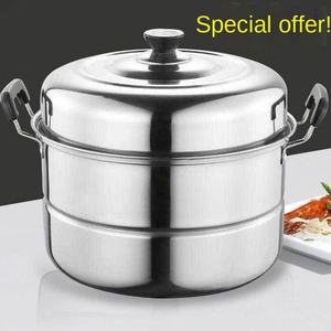 Caldera de huevos de temperatura ajustable de 2 capas y contenedor de <span class=keywords><strong>agua</strong></span>, vaporizador de alimentos a Gas para cocina china, Material metálico duradero - Product Image 2