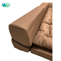 Sofá cama comprimido de tela marrón WS9061-3 plazas para sala de estar y habitación de invitados