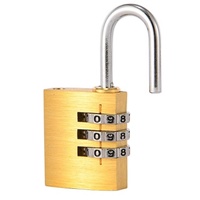 Cadenas à combinaison en laiton 25 mm à 3 chiffres, antirouille, pour bagages et armoires, logo OEM disponible