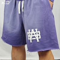 Fabricant de vêtements de rue personnalisés pour hommes surdimensionnés, délavés à l'acide, ensemble 2 pièces de short de survêtement à fermeture éclair et à capuche pour hommes et enfants
