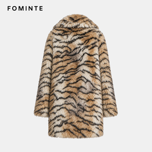<span class=keywords><strong>Manteau</strong></span> long en fausse fourrure imprimé tigre de luxe pour <span class=keywords><strong>femme</strong></span>, veste d'hiver douce et moelleuse, élégante, à motif animalier, tendance - Product Image 4