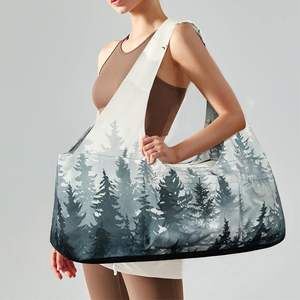 Muestra Gratuita, Bolsas de Lona Extra Grandes de Color Personalizado, Bolsa de Viaje, Bolsa de Compras Deportiva Gigante para Fin de Semana, Bolsa de Mano para Mujer, Yoga - Product Image 4