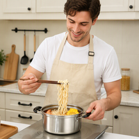 Lot de 10 ustensiles de cuisine en acier inoxydable, ensemble de casseroles avec couvercle en verre, poignée résistante à la chaleur JS, pour la cuisine