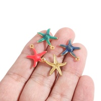 20 pendentifs étoiles de mer en émail simple face en acier inoxydable, à embosser, pour la fabrication de boucles d'oreilles, colliers et bijoux DIY