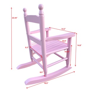Chaise à bascule moderne en bois massif pour enfants, chaise à bascule rose écologique pour enfants, chaise à bascule durable pour tout-petits, pour une utilisation en intérieur/extérieur - Product Image 2