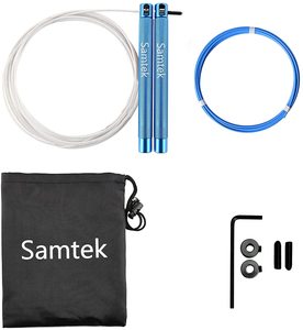 Cordes <span class=keywords><strong>à</strong></span> <span class=keywords><strong>sauter</strong></span> réglables <span class=keywords><strong>à</strong></span> vitesse rapide avec poignée en aluminium et logo personnalisé - Product Image 3