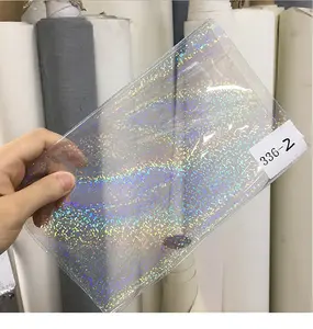 0.4mm Holographic Prismatic Metallic Pattern Designs Lamination Transparent PVC Soft Film for Window Decorative Film or Label