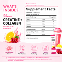Lifeworth OEM Marque distributeur Poudre de monohydrate de créatine pour femmes avec électrolytes de collagène BCAA Supplément nutritionnel pour le sport