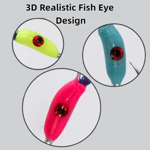 Hameçons de jigging SNEDA Iseama pour eau salée, montage longue ligne, yeux prismatiques 3D, fil <span class=keywords><strong>d</strong></span>'acier interne, bleu, jaune, rouge pour la pêche en haute mer - Product Image 5