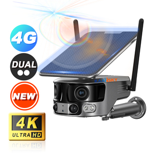 Caméra solaire sans fil 4G à double objectif 8MP Angle de vue de 180 degrés Caméra réseau 4K Super HD Qualité Caméra à double objectif - Product Image 1