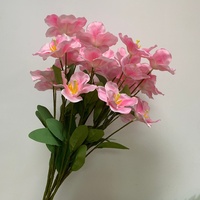 LO-1293 Lot de 3 tulipes en soie orange pastel à fleurs ouvertes pour décoration florale douce de mariage, hôtel, buffet et intérieur d'appartement