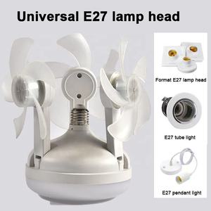 Ventilateur de plafond moderne pour salle de bain, créatif, pliable, avec télécommande, 4 têtes, 5 pales, lumière LED silencieuse 60W, à brancher - Product Image 2