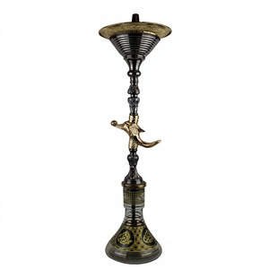 Authentique Ensemble Chicha Khalil Mamoon Copper Horse Ice - 94 cm, avec Narguilé Égyptien Robuste à Cœur en Laiton - Product Image 2