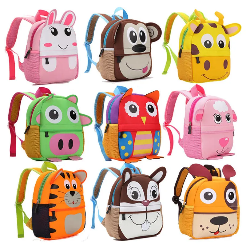 Linda mochila de dibujos animados para niñas, impermeable, para niños pequeños, para guardería, mochila escolar de neopreno para niños