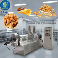 Ligne de production automatique de snacks croustillants frits, extrudeuse de chips Bugles, machine à fabriquer des snacks en granulés