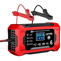 Chargeur de batterie portable professionnel 6A 12V pour voiture et moto, entretien automatique intelligent, service OEM