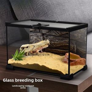 Terrarium en verre pliable style forêt tropicale pour poissons, geckos, tortues, araignées, présentoir paysager, écologique - Product Image 5